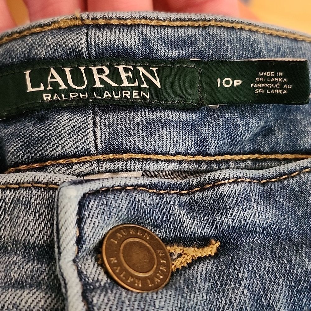 Lauren Ralph Lauren, 92% cotton, high rise, straight leg, denim jeans, 10 petite - Picture 5 of 9